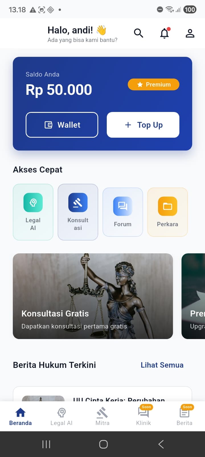 Jaga Hukum — Platform Hukum Terpadu (Legal AI, Konsultasi & Mitra Advokat)
